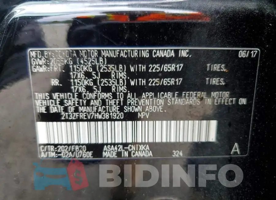 2T3ZFREV7HW381920 Photo# 12