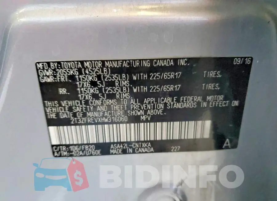 2T3ZFREVXHW316060 Photo# 13