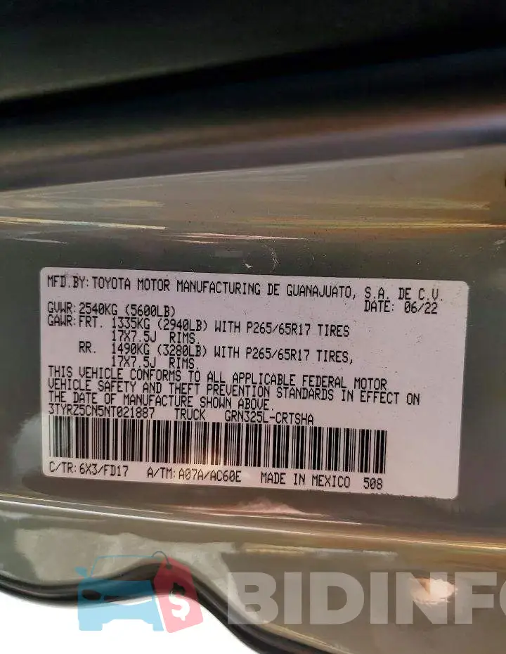 3TYRZ5CN5NT021887 Photo# 13