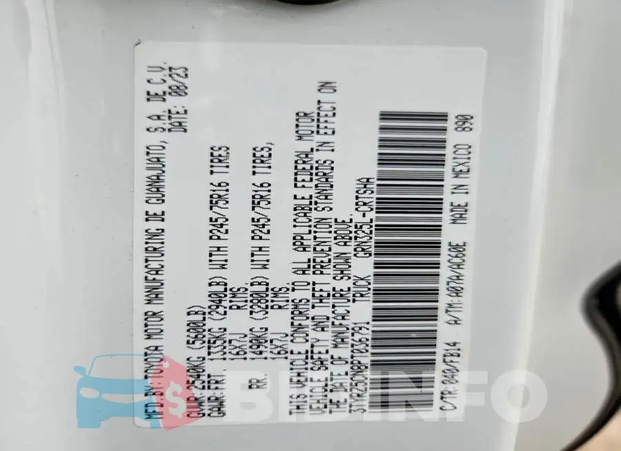 3TYRZ5CN8PT036791 Photo# 12