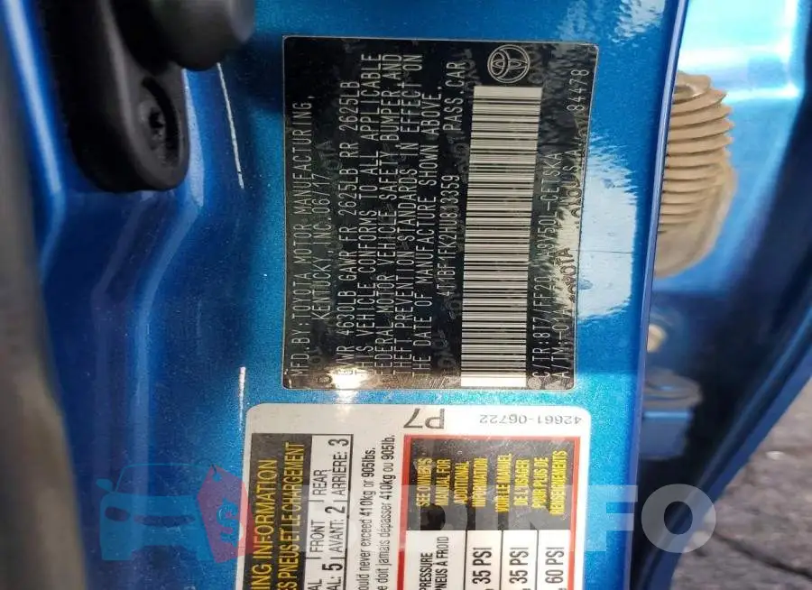 4T1BF1FK2HU813359 Photo# 12