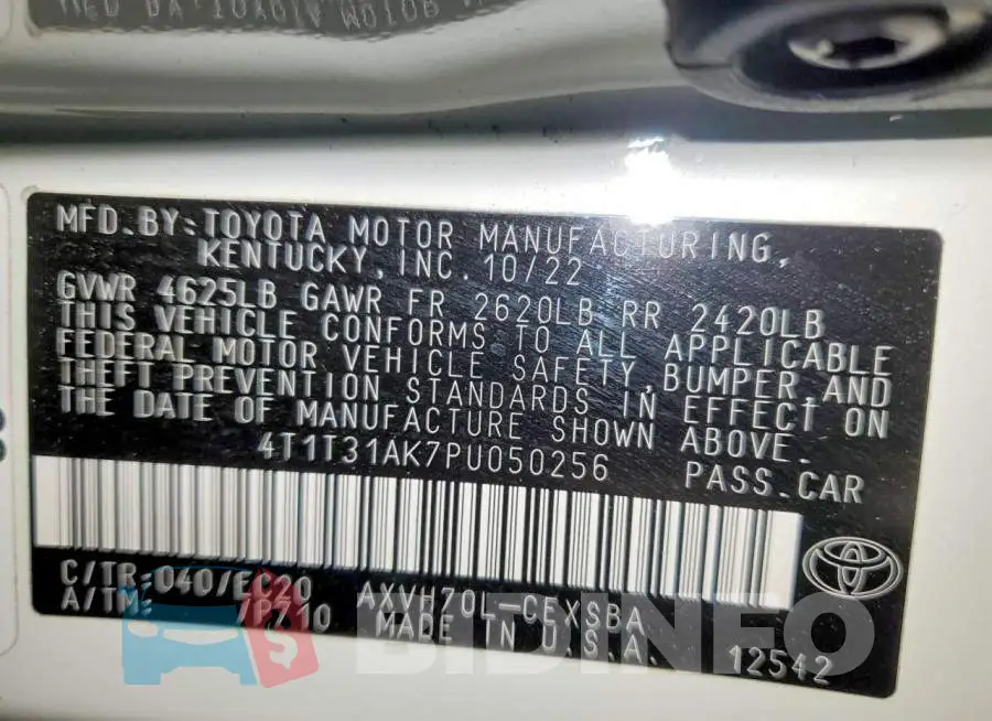 4T1T31AK7PU050256 Photo# 12