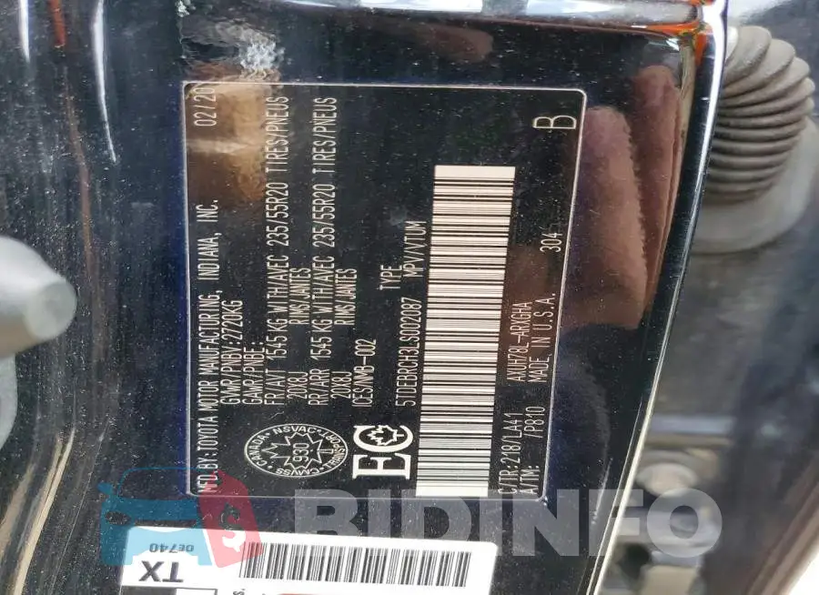 5TDEBRCH3LS002087 Photo# 13