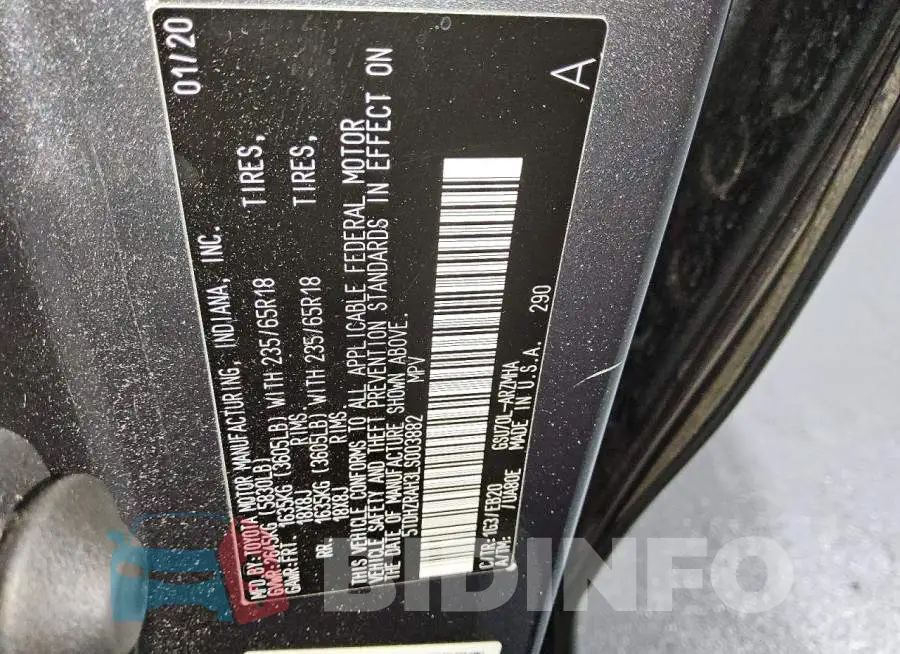 5TDHZRAH3LS003882 Photo# 13