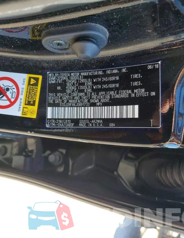 5TDJZRFHXJS891733 Photo# 13
