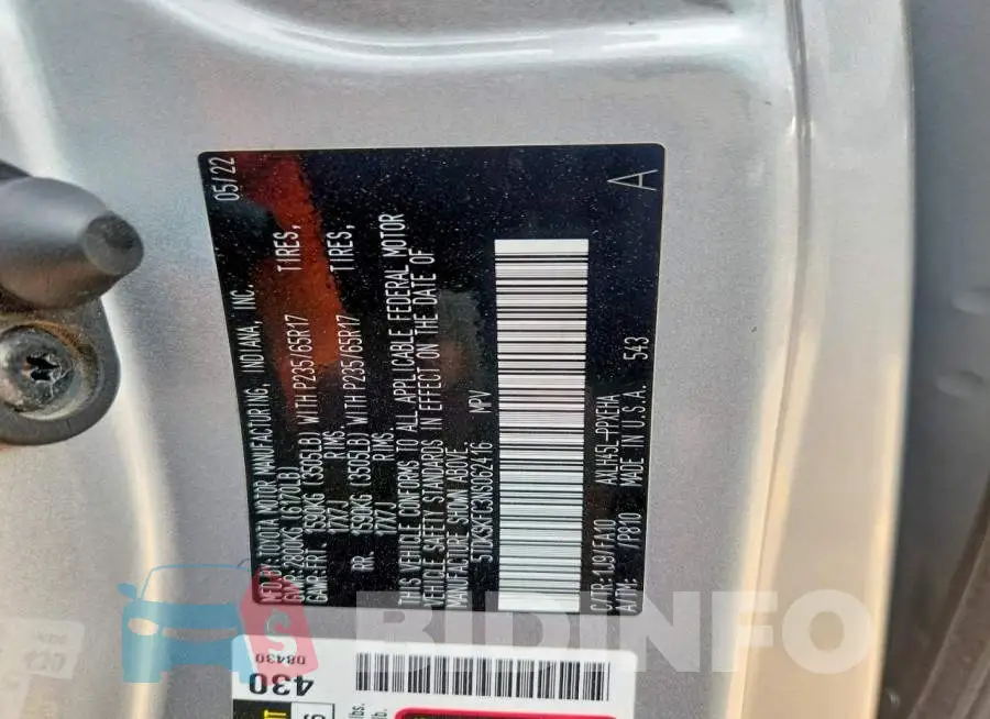 5TDKSKFC3NS062416 Photo# 13