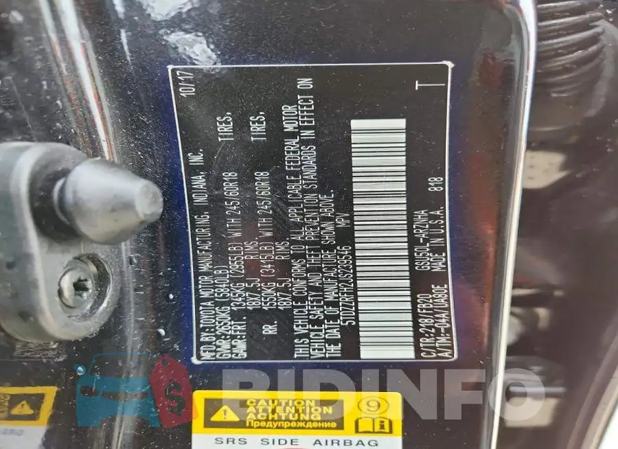5TDZZRFH2JS239546 Photo# 14