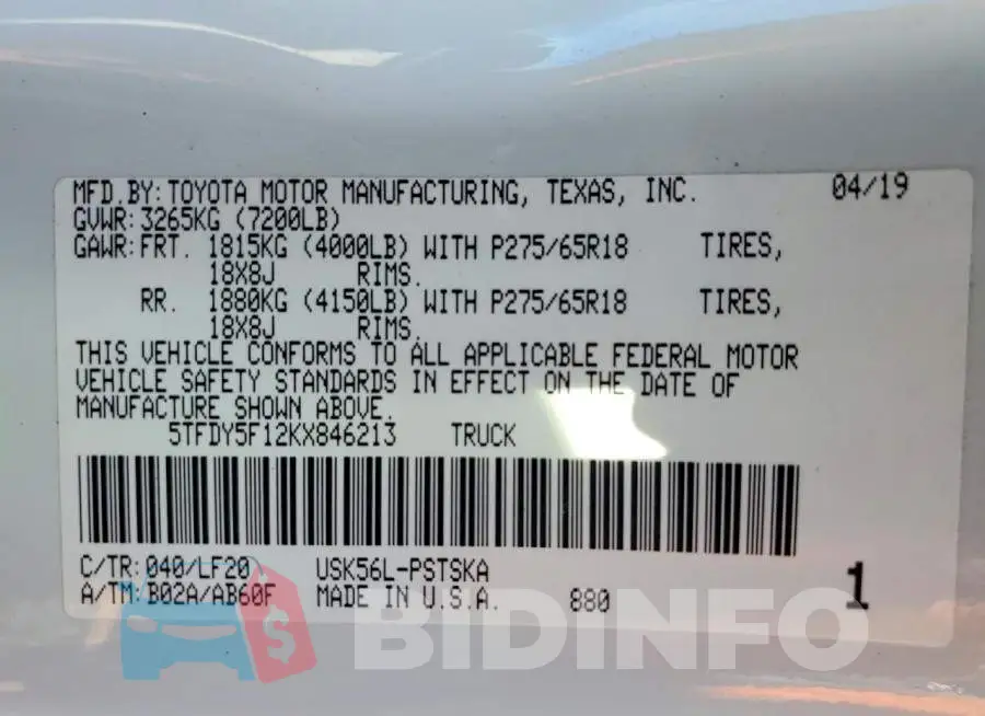 5TFDY5F12KX846213 Photo# 12