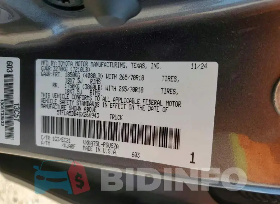 5TFLA5DB4SX266943 Photo# 13
