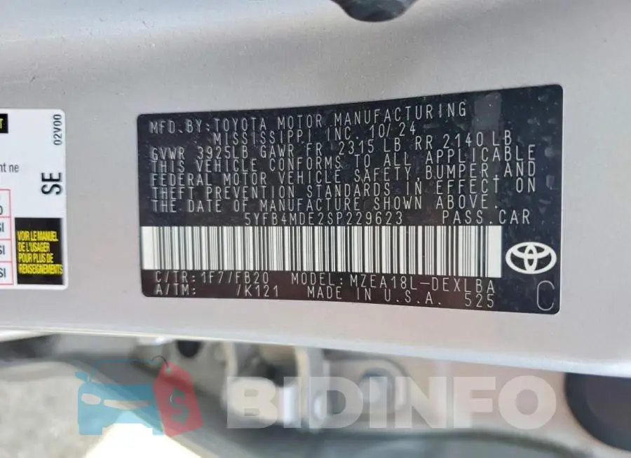 5YFB4MDE2SP229623 Photo# 13