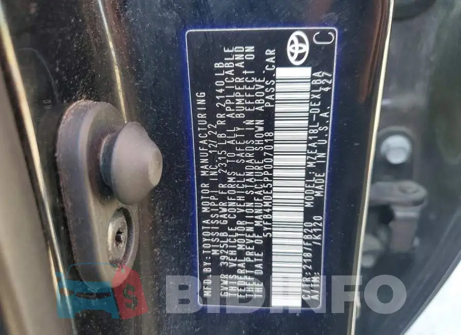 5YFB4MDE5PP007018 Photo# 13