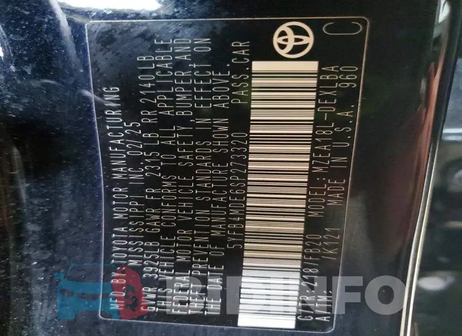 5YFB4MDE6SP273320 Photo# 13