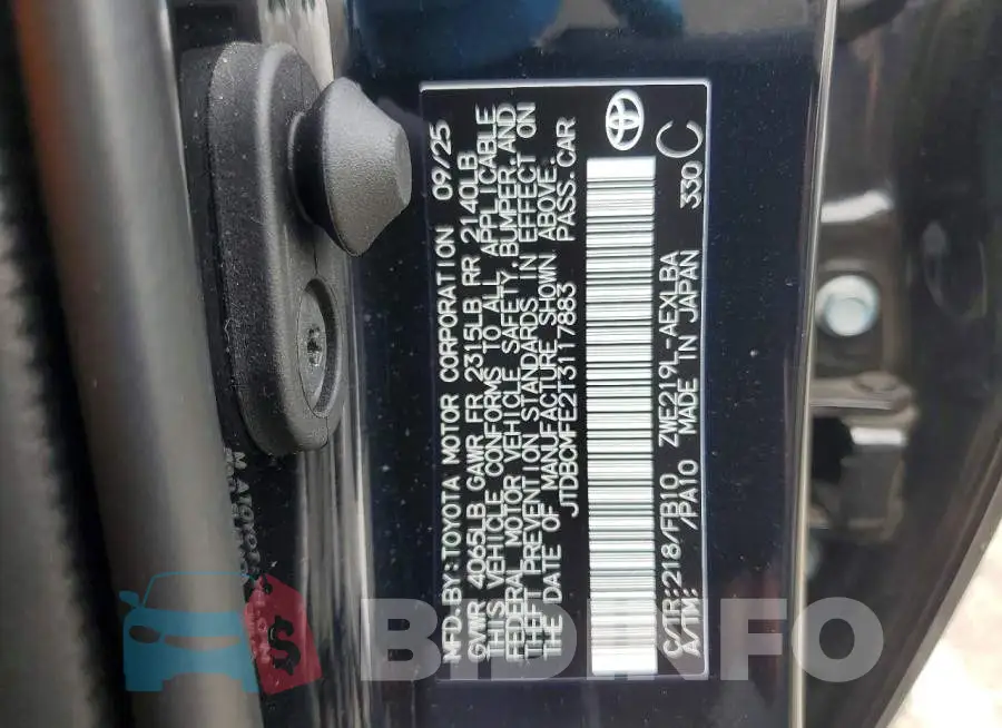 JTDBCMFE2T3117883 Photo# 12