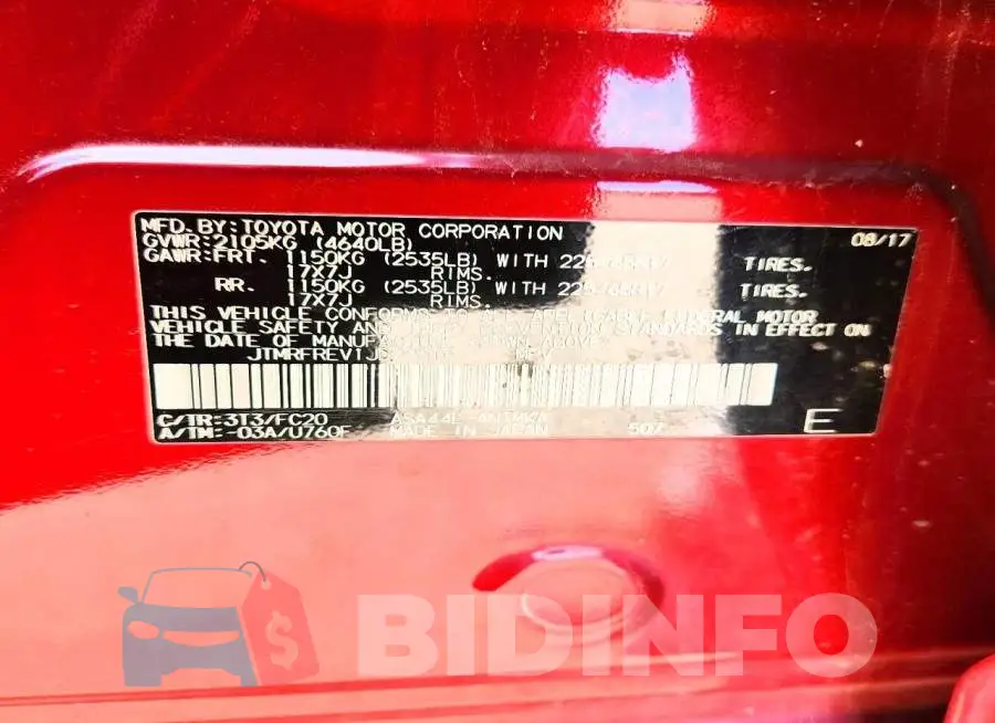 JTMRFREV1JD223107 Photo# 13