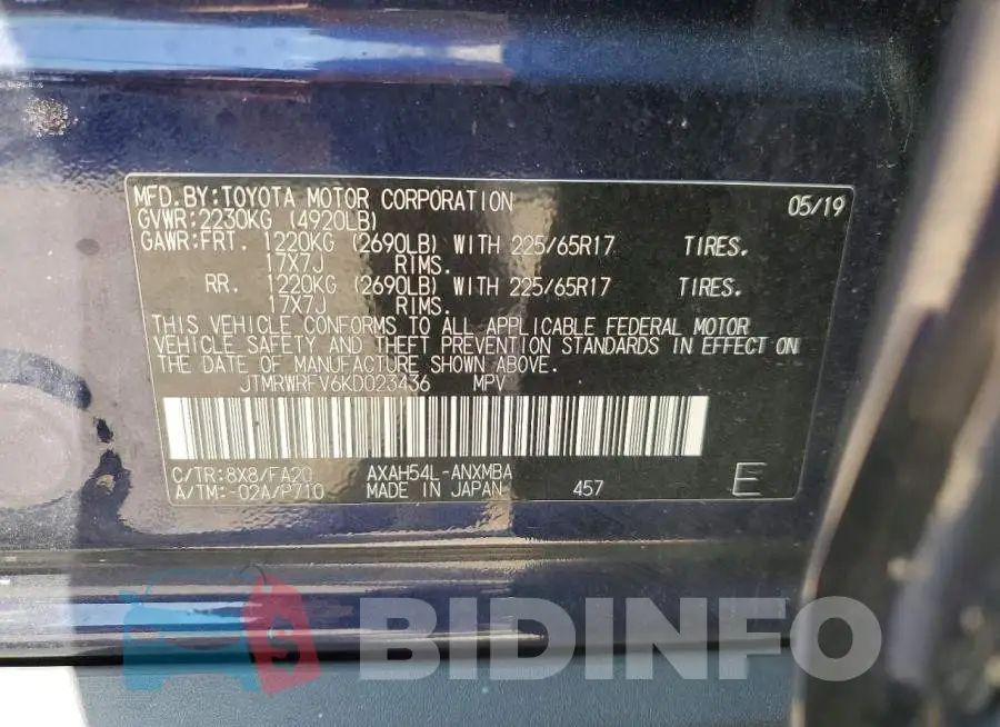JTMRWRFV6KD023436 Photo# 14