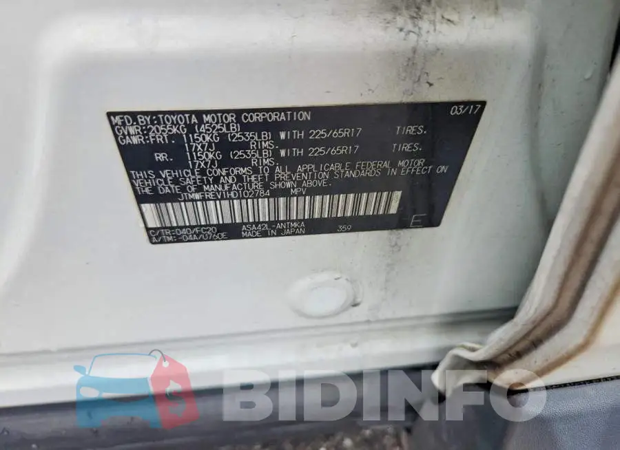 JTMWFREV1HD102784 Photo# 14