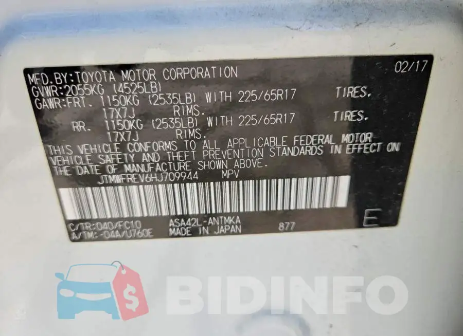 JTMWFREV6HJ709944 Photo# 13