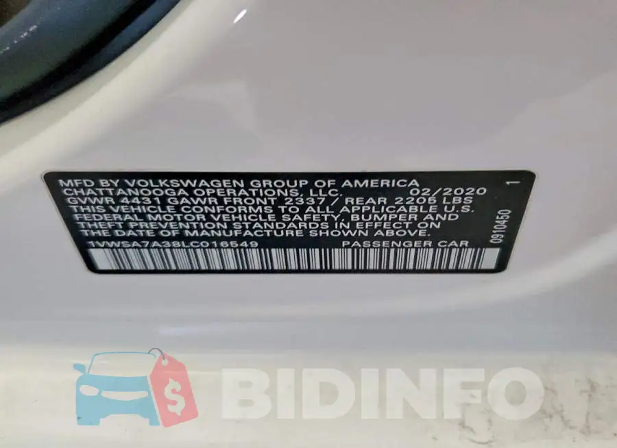 1VWSA7A38LC016549 Photo# 12