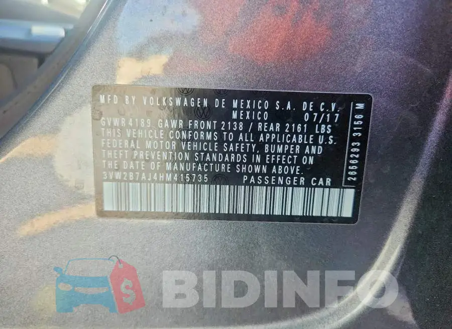 3VW2B7AJ4HM415735 Photo# 12