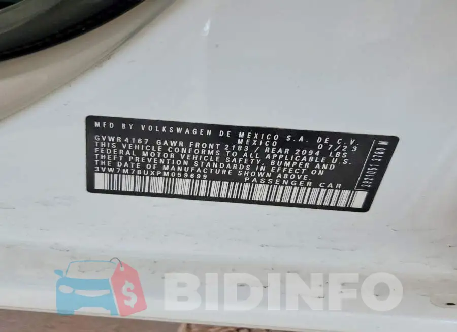 3VW7M7BUXPM059699 Photo# 12