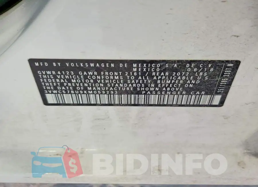 3VWC57BU9KM059293 Photo# 13
