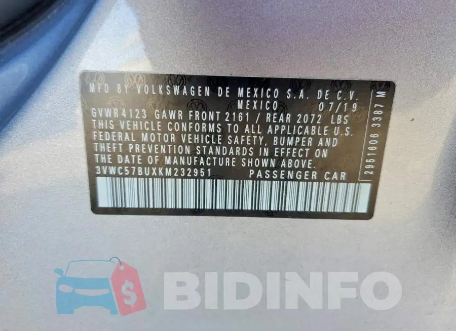 3VWC57BUXKM232951 Photo# 13