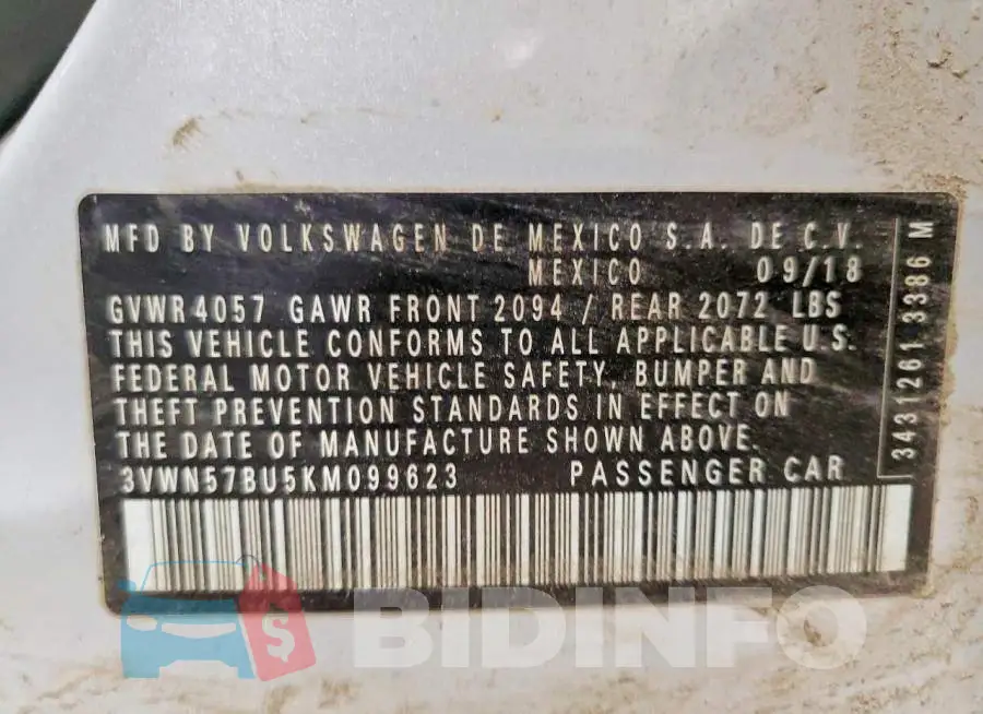 3VWN57BU5KM099623 Photo# 12