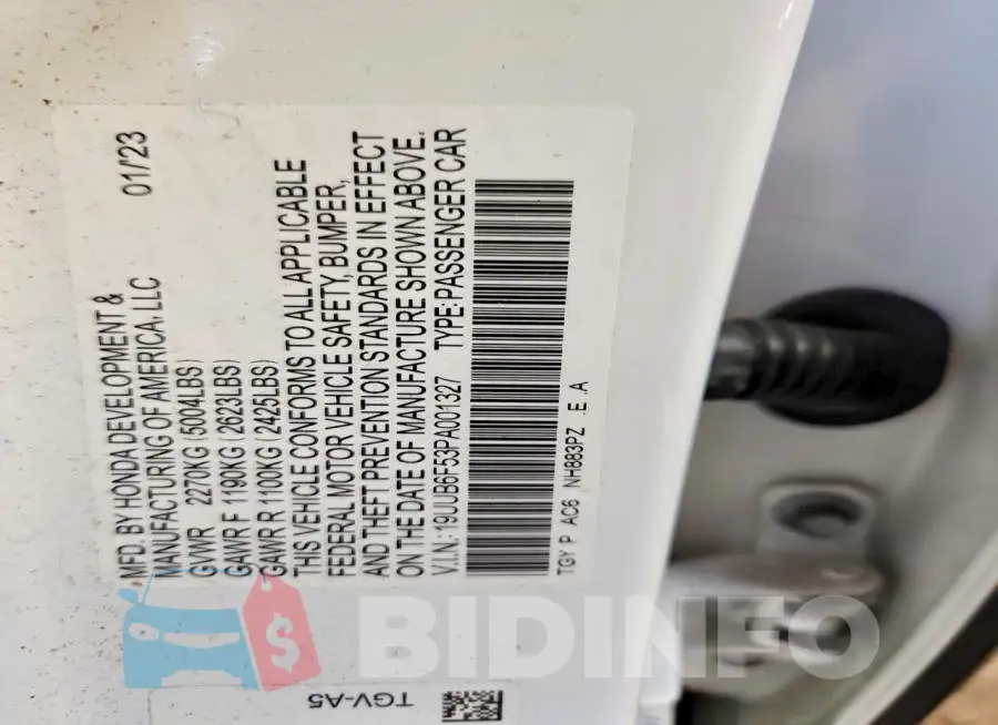 19UUB6F53PA001327 Photo# 12