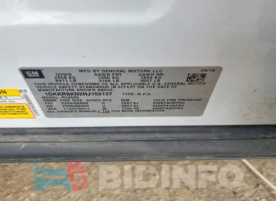 1GKKRSKD2HJ159137 Photo# 13
