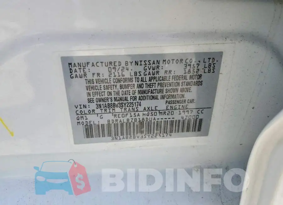 3N1AB8BV3SY225174 Photo# 12