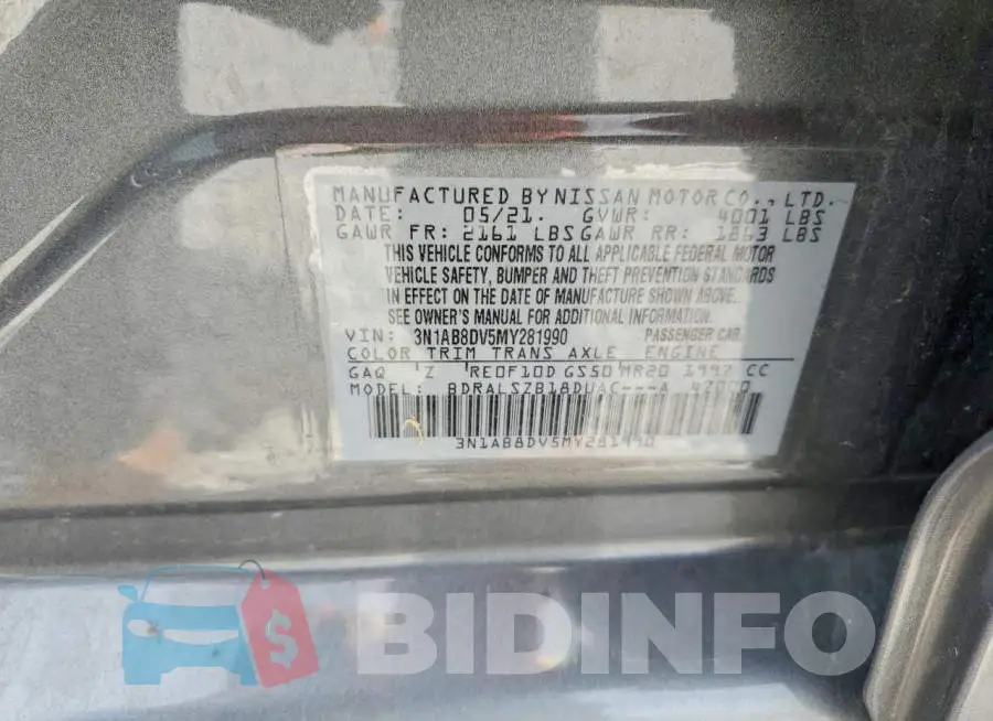3N1AB8DV5MY281990 Photo# 12