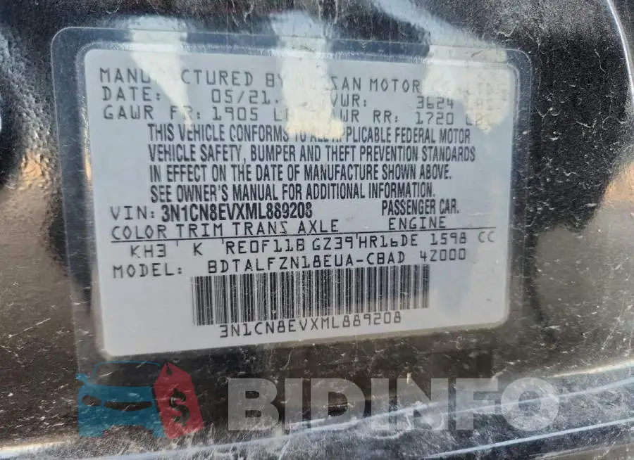 3N1CN8EVXML889208 Photo# 12
