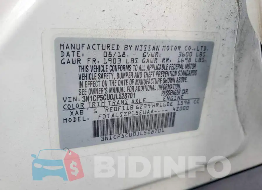 3N1CP5CU0JL528701 Photo# 12