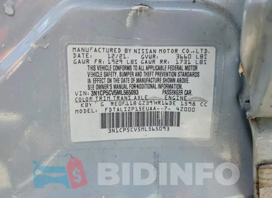 3N1CP5CV5ML565093 Photo# 13