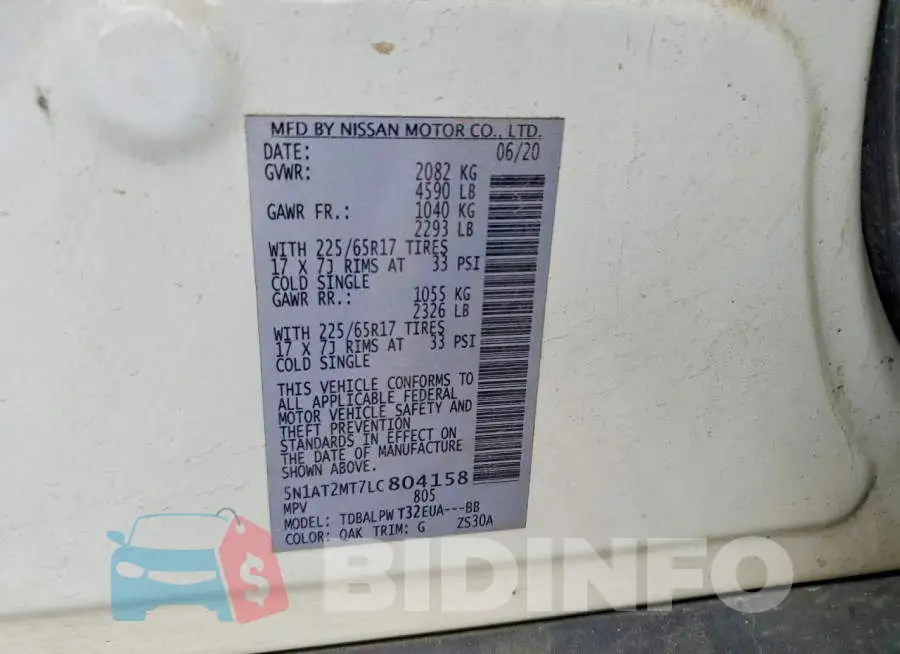 5N1AT2MT7LC804158 Photo# 13