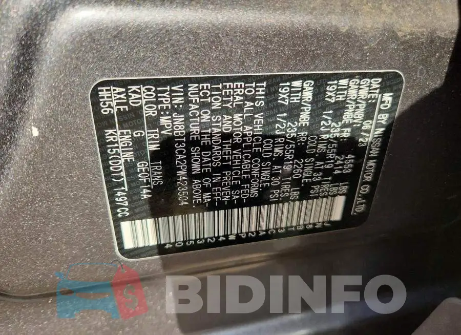 JN8BT3CA2PW423504 Photo# 12