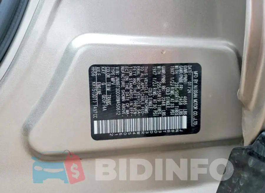 JN8BT3DD3RW450612 Photo# 14