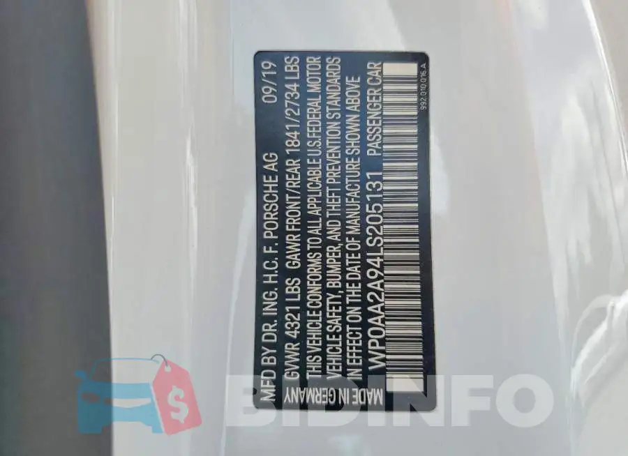 WP0AA2A94LS205131 Photo# 12