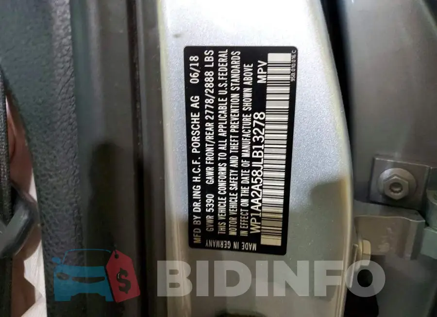 WP1AA2A58JLB13278 Photo# 13