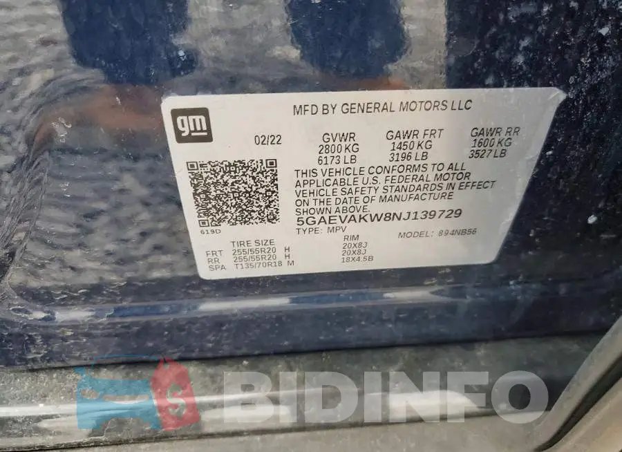 5GAEVAKW8NJ139729 Photo# 13
