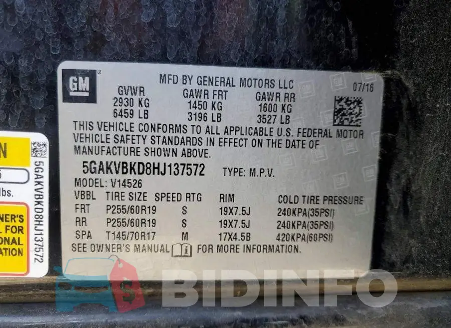 5GAKVBKD8HJ137572 Photo# 13