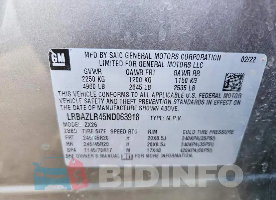 LRBAZLR45ND063918 Photo# 13
