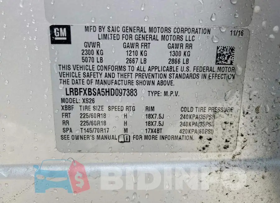 LRBFXBSA5HD097383 Photo# 13