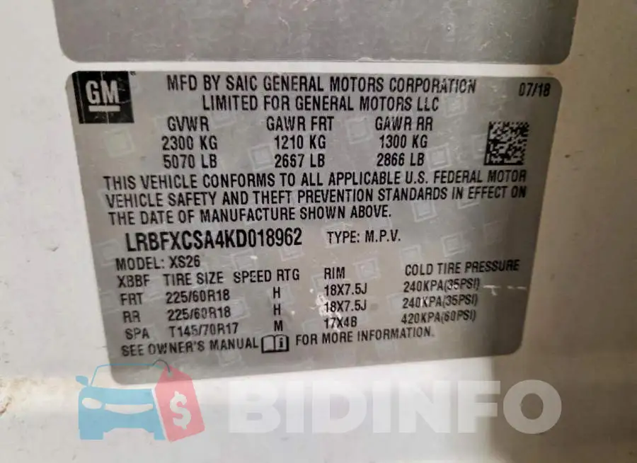 LRBFXCSA4KD018962 Photo# 13