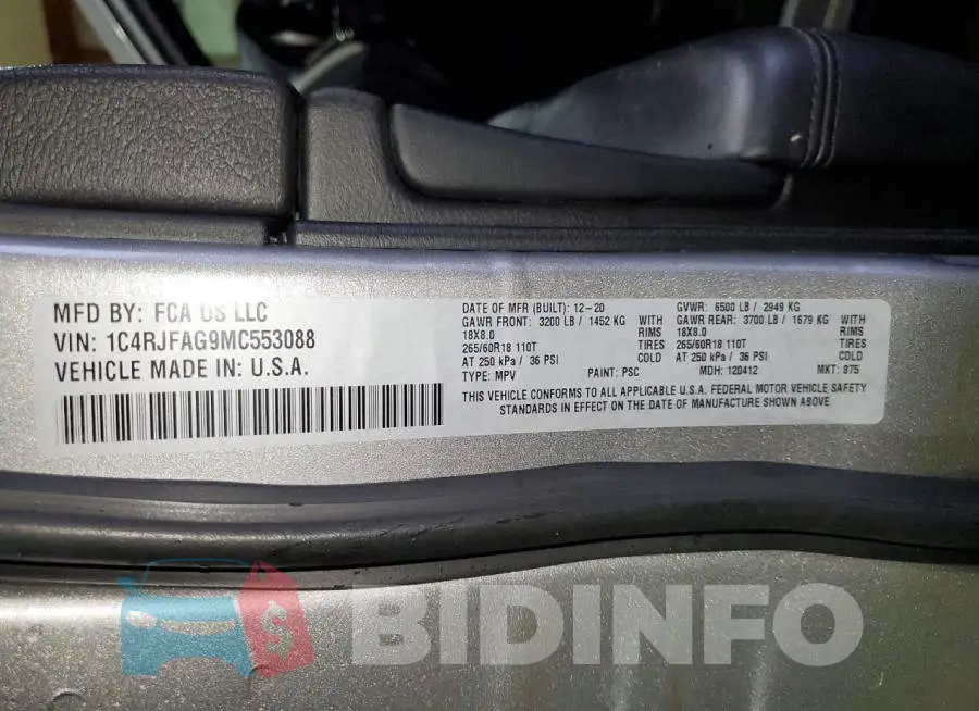 1C4RJFAG9MC553088 Photo# 13