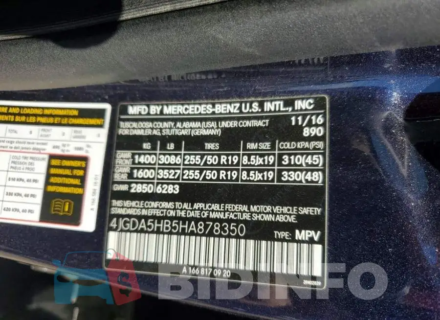 4JGDA5HB5HA878350 Photo# 13