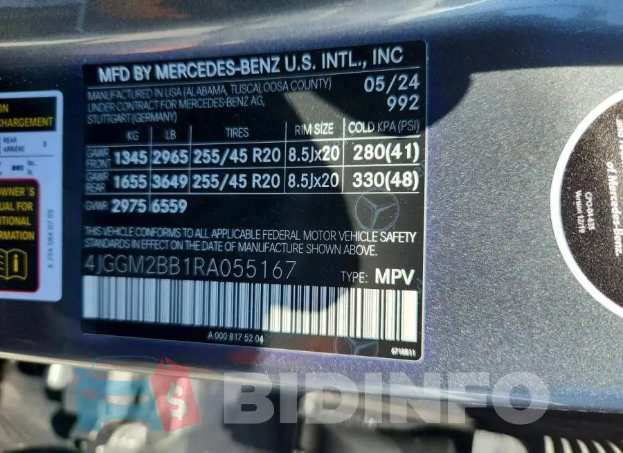 4JGGM2BB1RA055167 Photo# 12