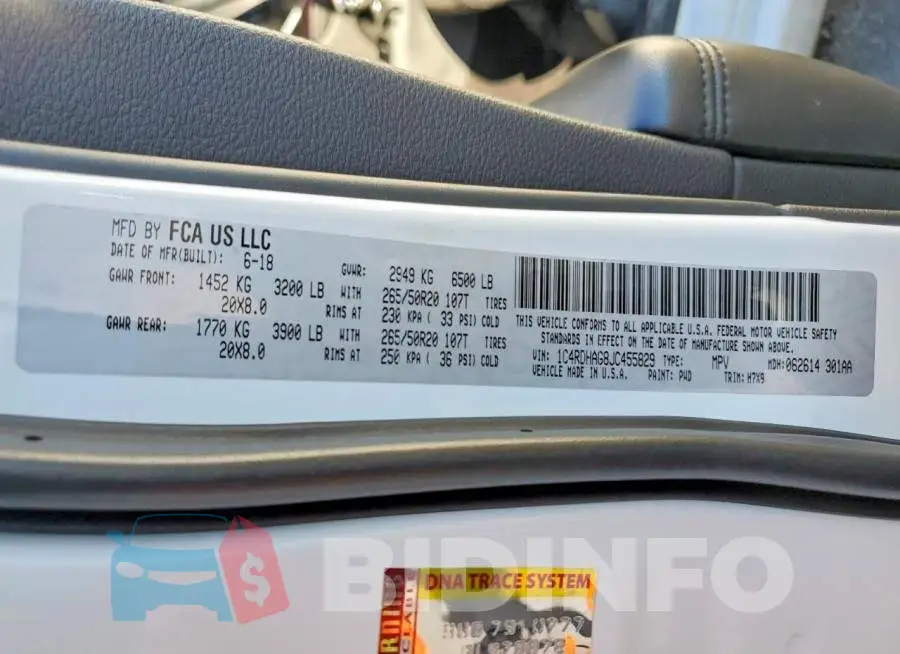 1C4RDHAG8JC455829 Photo# 14