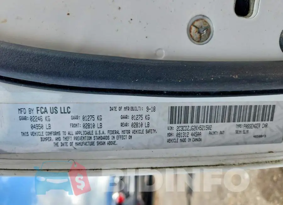 2C3CDZJG2KH521502 Photo# 12