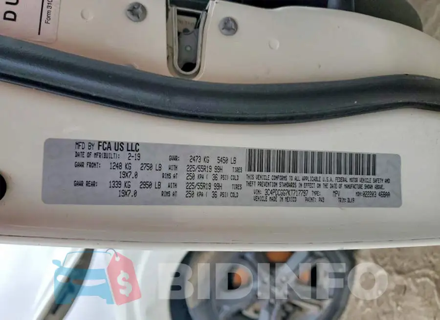 3C4PDCGG7KT717797 Photo# 14